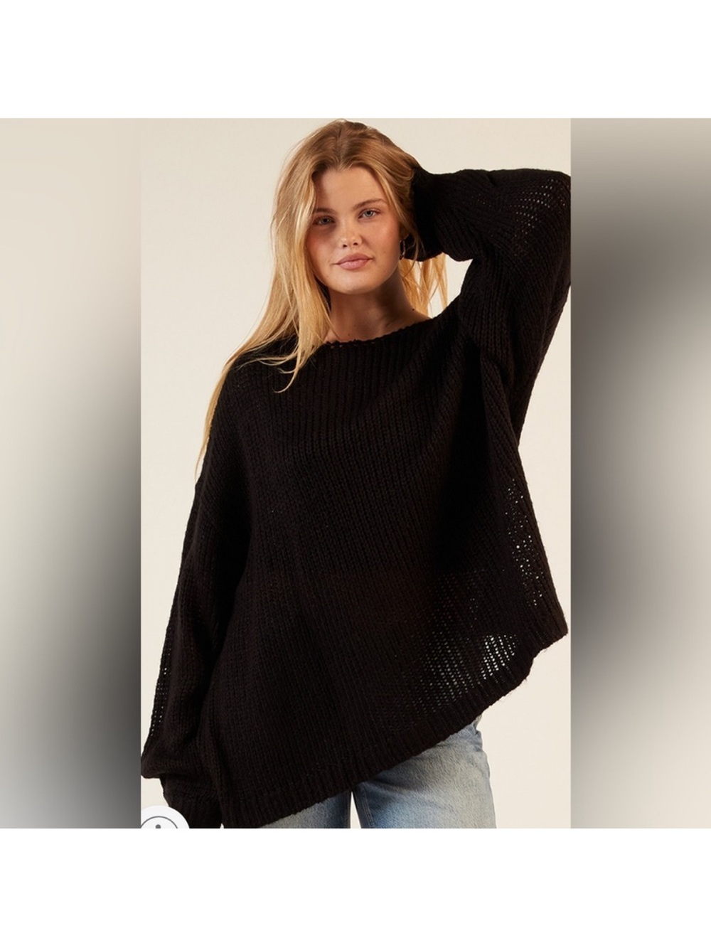 PacSun Black Off-the-Shoulder Knit Sweater